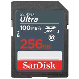 SANDISK Карта памяти SDXC UHS-I Ultra 256 ГБ, 100 МБ/с, Class 10, SDSDUNR-256G-GN3IN, 1 шт