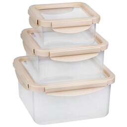 MALLONY Набор контейнеров пищевых с эластичными крышками UNICO, 3 шт (550 мл, 1200 мл, 2200 мл) (108019)
