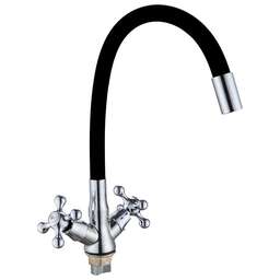 GOTA ROCIO G095532-GOTA Barcelona Смеситель д/кухни с 2-мя рукоятками с высоким силиконовым изливом, креп. гайка