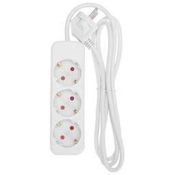 REXANT Удлинитель STANDARD 3 гнезда, 1,5м, 3х1,0мм², с/з, белый