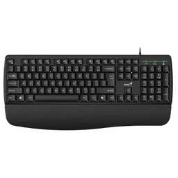 GENIUS Клавиатура проводная KB-123 /вогнутые клавиши/подставка для ладоней/защита от проливания/USB/кабель 1.5м/черный (31300021402)