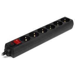 SVEN OPTIMA 1,8 м (6 розеток с защитными шторками, черный, цветная коробка)