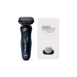 Braun S5 52-B1600S, синий, с насадками для стайлинга тела и бороды, тип 5762