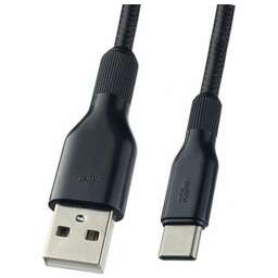 PERFEO (U4907) USB A вилка - Type-C вилка, 2.4A, черный, длина 1 м., Type-C SOFT