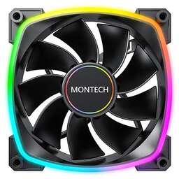 MONTECH Вентилятор для корпуса RX140 Reverse ARGB 140х140x25 черный 4-pin 27.9дБ (RX140 PWM BLACK) Ret