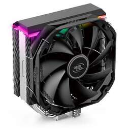 DEEPCOOL Вентилятор AS500 RTL {8} (727064) (Height 164mm, 6mm x 5pcs, Fan 140mm, 500;1200RPM ±10%, < 29.2 dB(A), 4-pin PWM, TDP 220W, Screw, Socket AMD AM4, Intel LGA 2066/2011-v3/2011/1700/1200/115x)