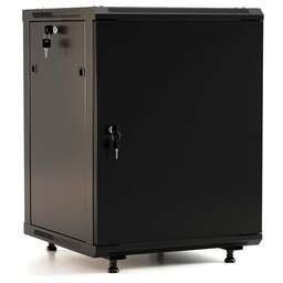HYPERLINE Шкаф коммутационный (TWB-FC-2266-SR-RAL9004) настенный 22U 600x600мм пер.дв.стал.лист 60кг черный 1098мм IP20 сталь