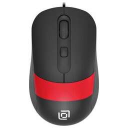 OKLICK Мышь Оклик 310M черный/красный оптическая 2400dpi USB для ноутбука 4but (1869102)
