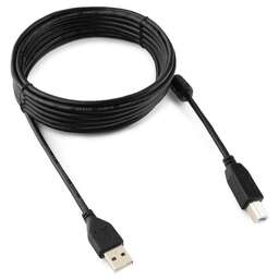 CABLEXPERT (6076) CCF-USB2-AMBM-15, AM/BM, медь, двойное экранирование, ферритовое кольцо, 4.5м, черный, пакет