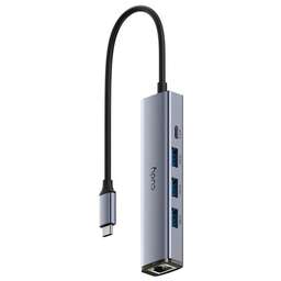 CUDY Разветвитель USB-C UH605 3порт. серый