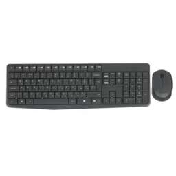 LOGITECH Беспроводная клавиатура + мышь MK235 RUS BLACK 920-007949