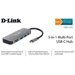 D-LINK Разветвитель USB 2.0 DUB-2325 2порт. черный (DUB-2325/A2A)