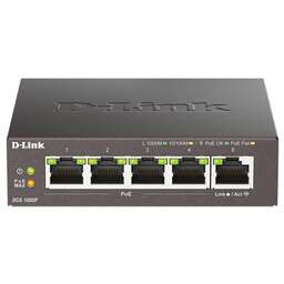 D-LINK Коммутатор DGS-1005P/B3A 5 портов (4x 1Gbs PoE, 1x 1Gbs) (DGS-1005P/B3A)