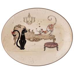 AGNESS БЛЮДО ОВАЛЬНОЕ "ПАРИЖСКИЕ КОТЫ" 31,5*25,5*3 СМ (КОР=12ШТ.) 358-1742