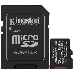 KINGSTON Карта памяти microSDXC UHS-I U1 Canvas Select Plus 128 ГБ, 100 МБ/с, Class 10, SDCS3/128GB, 1 шт., переходник SD