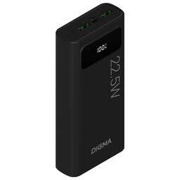 DIGMA Внешний аккумулятор (Power Bank) DGPF20A, 20000мAч, черный [dgpf20a22pbk]