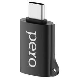 PERO Адаптер OTG AD02, USB Type-C (m) - USB (f), черный [prad02tubk]