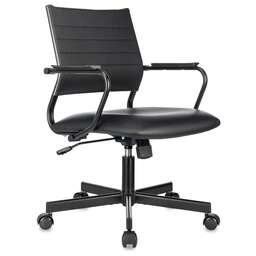 БЮРОКРАТ Кресло CH Balance-Low черный экокожа низк.спин. крестов. металл