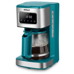 KITFORT Кофеварка КТ-7251, капельная, бирюзовый / нержавеющая сталь