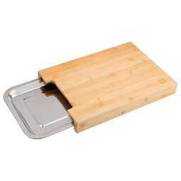 MALLONY Доска разделочная, Foresta di bambu, из бамбука с поддоном из нержавеющей стали, р-р: 34*23,5*4 см (986077)