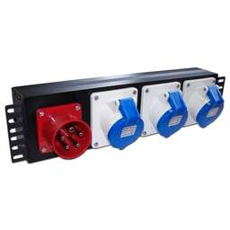 LANMASTER Блок распределения питания (TWT-PDU-32AI9-3P) гор.размещ. 3x IEC309 базовые 32A IEC 309