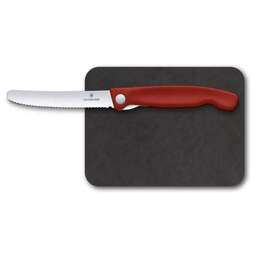 VICTORINOX Нож кухонный Swiss Classic (6.7191.F1) стальной столовый для овощей лезв.110мм серрейт. заточка красный/черный карт.коробка