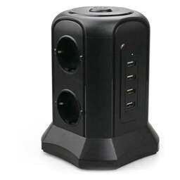 TESSAN Сетевой фильтр TP-VB4U6E, 2м, черный
