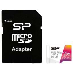 SILICON POWER Флеш карта microSDXC 256GB SP256GBSTXBV1V20SP Elite + adapter
