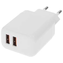 BORASCO Сетевое зар./устр. 15W 3A 2xUSB универсальное белый (52580)
