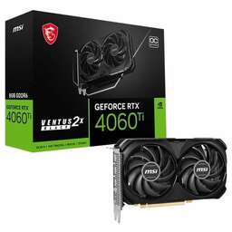 MSI Видеокарта NVIDIA GeForce RTX 4060TI RTX 4060 Ti 8G VENTUS 2X BLACK E1 OC 8ГБ Ventus 2X Black, GDDR6, OC, Ret [rtx 4060 ti 8g ventus 2xble1oc]