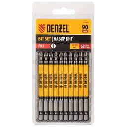 DENZEL Набор бит PH2х90, сталь S2, круглый профиль, 10 шт. 11644