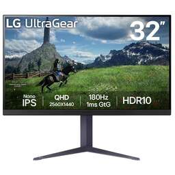 LG 31.5" Монитор UltraGear 32GS85Q-B, 2560x1440, IPS, 180Гц, 2хHDMI, 1хDP, черный [32gs85q-b.aruz]