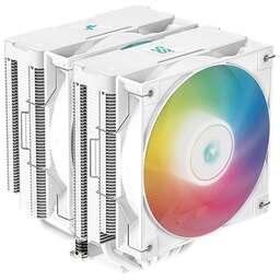 DEEPCOOL Вентилятор для процессора AG620 DIGITAL WH ARGB white Socket 115X/1700/1200/AM4/AM5, 120mm, 1950rpm, 29,4 дБ, 260W, PWM 4-pin, Al+Cu (R-AG620