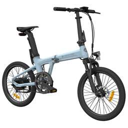 ADO Электровелосипед Electric Bicycle A20S Air (голубой) 20"x1,95"/350Вт/42Нм/36Вх9,6Ач/30км/ч/50км/ременной привод/датчик момента/гидравлич. тормоза/аморт. вилка/IPX5/120кг
