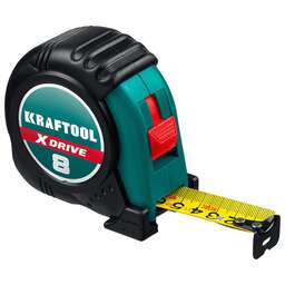 KRAFTOOL X-Drive, 8 м х 25 мм, рулетка (34122-08)