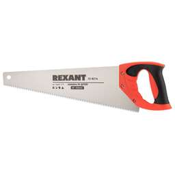 REXANT (12-8214) Ножовка по дереву "Зубец" 450 мм, 7-8 TPI, каленый зуб 2D, двухкомпонентная рукоятка