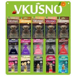 FRESHCO Аром. планшет "Vkusno" MIX Тройка (30шт, 15 SKU, мешки кофе, мешки гранулы, флаконы)