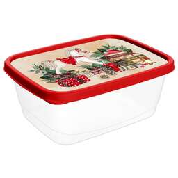 HOMVER Контейнер для продуктов прямоугольный 1,5л с декором "Игрушки" (красный) 223137606/03