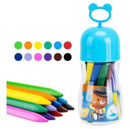 DELI Мелки пластик. EC222-12 Color Kids трехгр. 12цв. (12шт) пласт.туб. гол