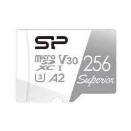 SILICON POWER Карта памяти Superior microSDXC SP256GBSTXDA2V20 256GB A2, V30, UHS-I Class 3 (U3), C