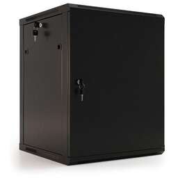 HYPERLINE Шкаф коммутационный TWB-2766-SR-RAL9004 настенный, стальной лист сплошной передняя дверь, 27U, 600x1304x600 мм
