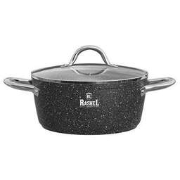 RASHEL Кастрюля R-24424 а/п литая 2,4 л, d=20 см цвет: чёрный гранит