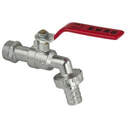 МАК - Кран водоразборный 1/2", ручка "рычаг" красная. 31308