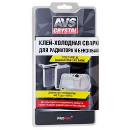 AVS CRYSTAL Клей холодная сварка быстрого действия (радиатор, бензобак) 55 г AVS AVK-108