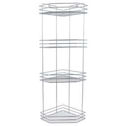 РОССИЯ RUS-385303-4Zn Полка для ванной 4-х ярусная, угловая