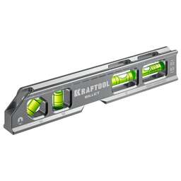 KRAFTOOL BILLET-20, 8 в 1, 200 мм, точность 0.3 мм/м, 4 глазка, брусковый магнитный уровень (34790)