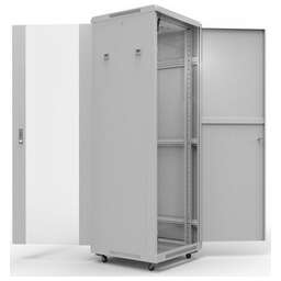 REXANT Шкаф напольный 19" 47U 600х600мм, передняя дверь стекло, задняя дверь металл, RAL 7035