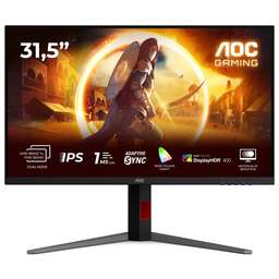 AOC 31.5" Монитор Gaming U32G4U, 3840x2160, IPS, 160Гц, 2хHDMI, 1хDP, черный/красный и черный