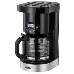 KITFORT Кофеварка КТ-7630, капельная, черный / нержавеющая сталь