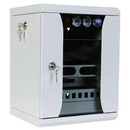 ЦМО Шкаф коммутационный (ШРН-12.255-10) настенный 12U 320x305мм пер.дв.стекл 100кг серый 255мм 10.62кг 180град. 600мм металл